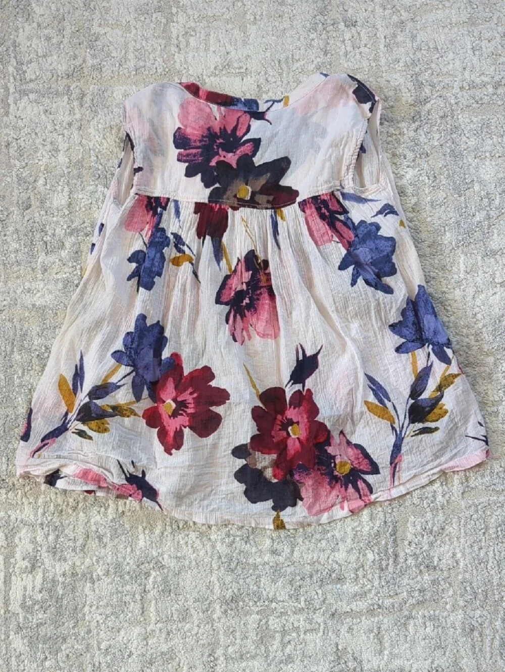 Old Navy White Floral Sleeveless Blouse/Dress Size 4T